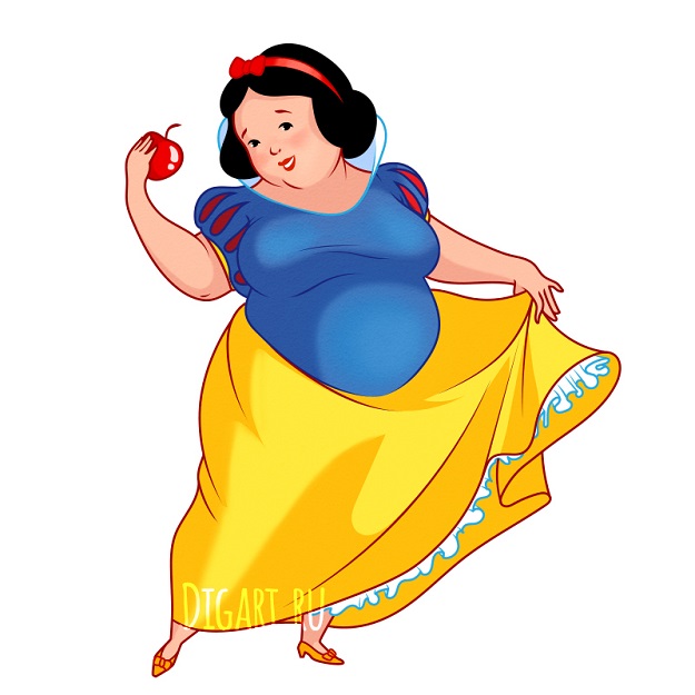 突然发胖考验王子真心!迪士尼「胖公主」插画打破美丽