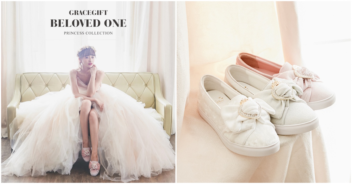 白雪公主皇冠钻扣蝴蝶结懒人鞋3色nt.1,680