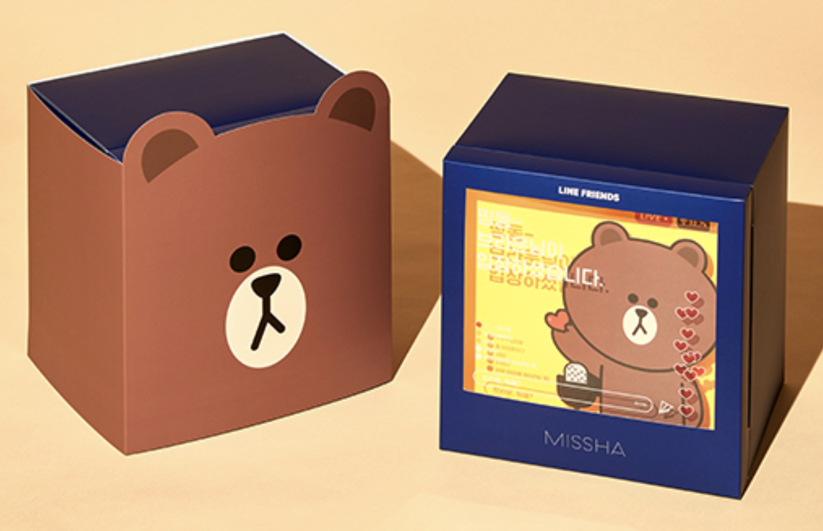 missha×linefriends联名再次回归!「熊大眼彩盘,熊美气垫.