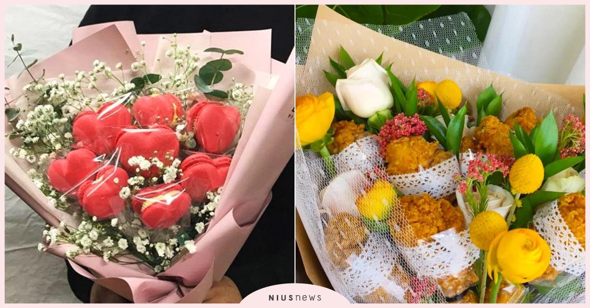 韓國歐巴告白新招 炸雞花 馬卡龍花 鈔票花 哪束你最心動 5大花束把平凡日變粉色 韓國情人節 情人節送花 韓國花束 炸雞花 鈔票花